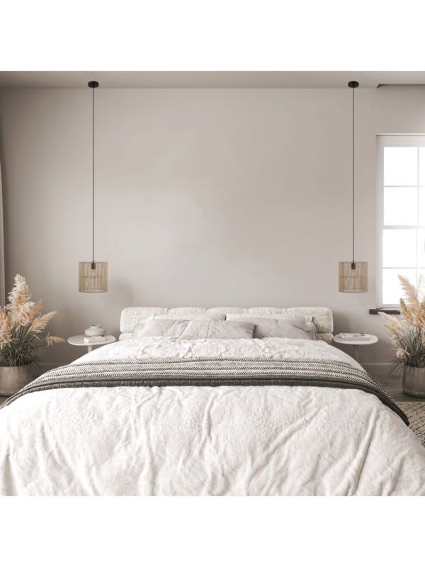 20234 מנורת תקרה מתכת-ראטן