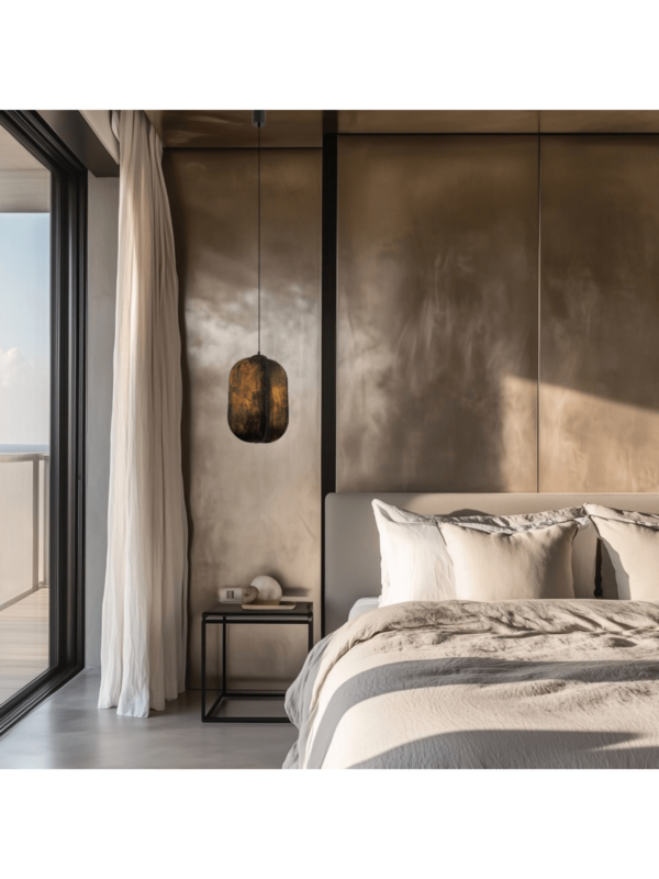 25171 מנורת תקרה תלויה 1*E27 משי מוּרִיָּה שחורה