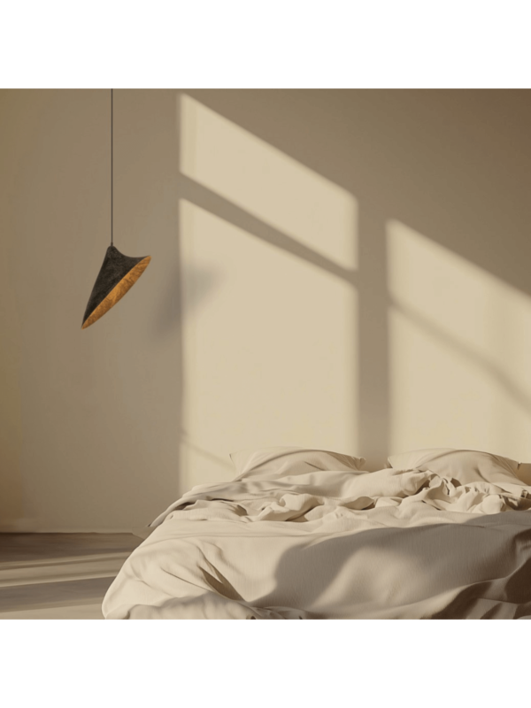 25174 מנורת תלייה חד פעמית 1*E27 משי תיבת- אקריליק שחור