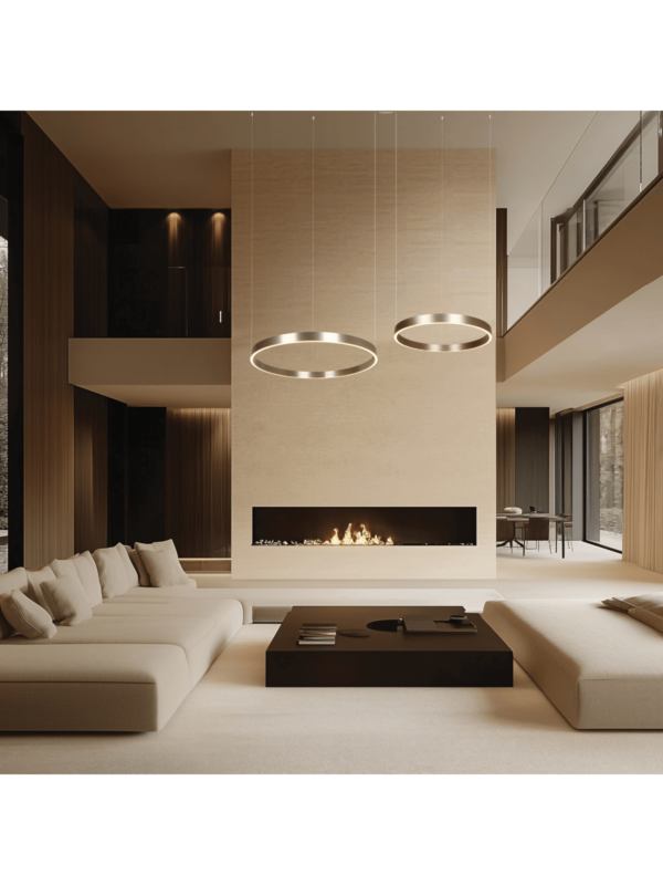 25374 מנורת תלייה UP-DOWN 118W 3000K צבע קפה אלקטרוסטטי מאלומיניום - אקרילי