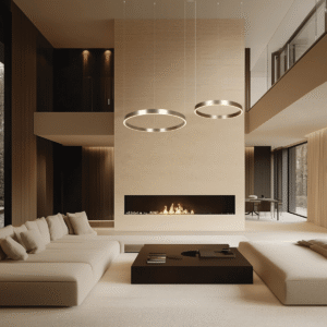 25374 מנורת תלייה UP-DOWN 118W 3000K צבע קפה אלקטרוסטטי מאלומיניום - אקרילי