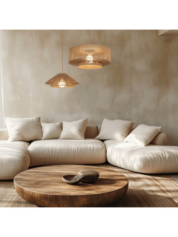 25429 מנורת תלוית 1xE27 מקסימום 40W חוט טבעי מנייר - חום בז' מתכת