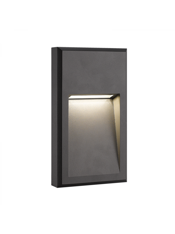 E346 פנס סקאלופטים חיצוני LED 6W 3000K אלומיניום בגוון גרפיט