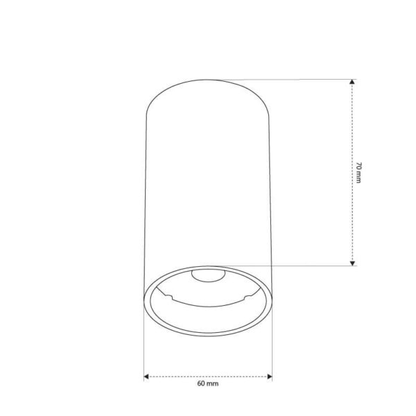 L - צילינדר צמוד תקרה קצר/בינוני/ארוך GU10