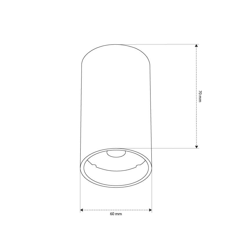 L - צילינדר צמוד תקרה קצר/בינוני/ארוך GU10