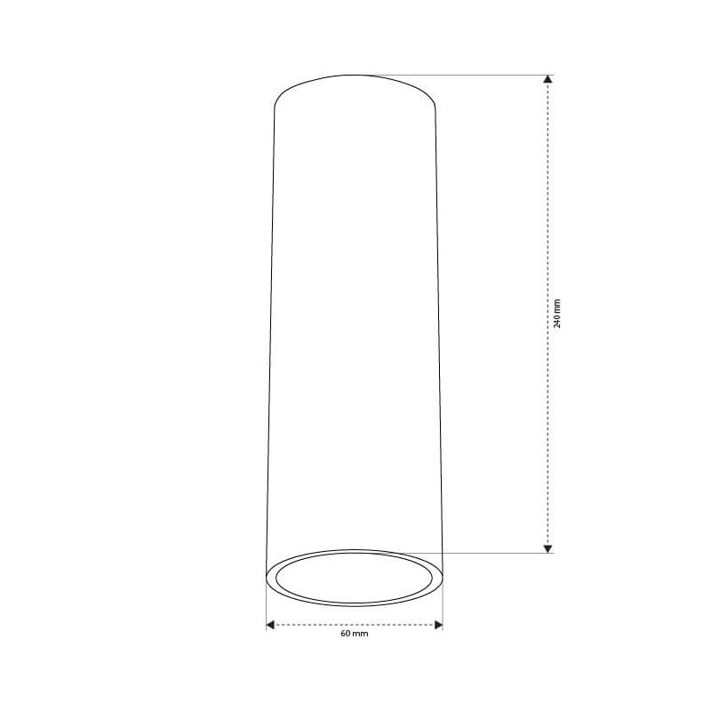 L - צילינדר צמוד תקרה קצר/בינוני/ארוך GU10