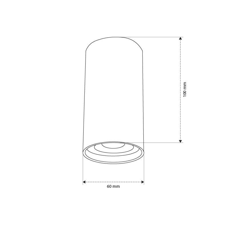 L - צילינדר צמוד תקרה קצר/בינוני/ארוך GU10