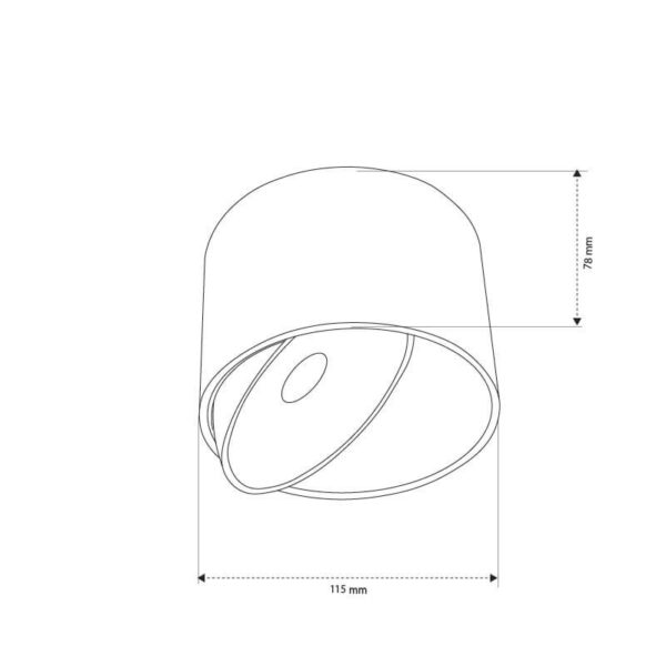 L - צילינדר סאן צמוד תקרה מתכוונן
