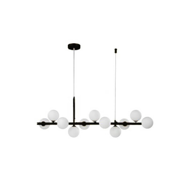 L - ארט מנורת תליה 11 כדורי זכוכית חלבי