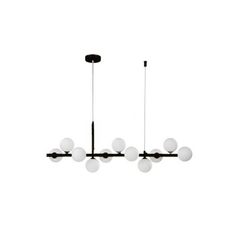 L - ארט מנורת תליה 11 כדורי זכוכית חלבי