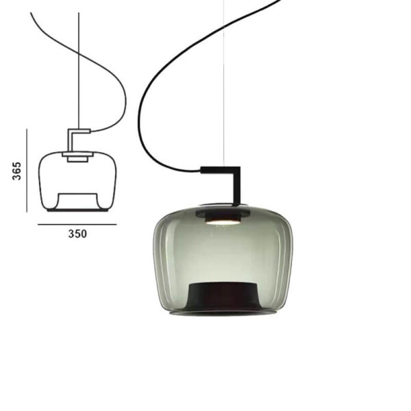 L - סדרת ברוק מנורת תליה זכוכית