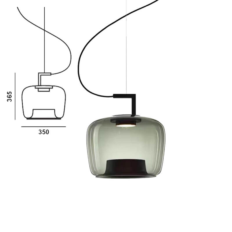 L - סדרת ברוק מנורת תליה זכוכית