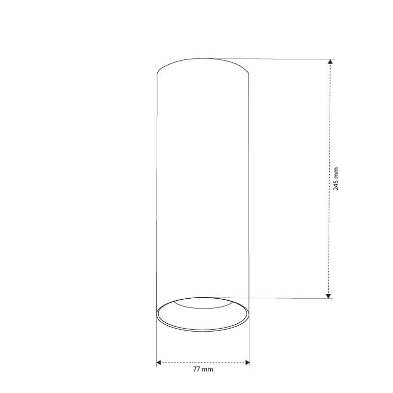 L - צילינדר צמוד תקרה קצר/בינוני/ארוך LED