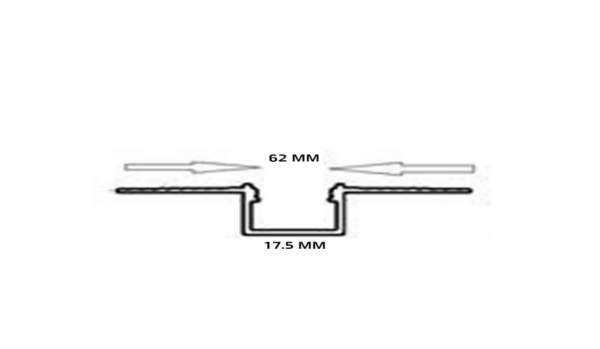 O - פרופיל טרימלס שקוע 1.75 ס"מ עם כנפיים