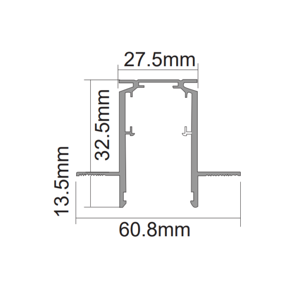 O - ענבל N פס מגנטי שקוע טרימלס
