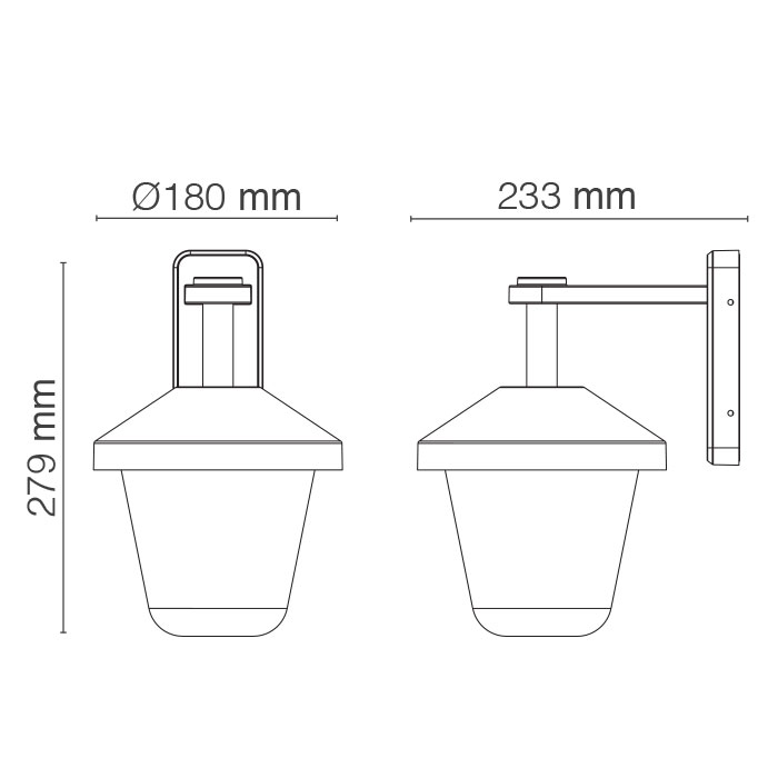 EU - צמוד קיר "צ'סטר" עם חיישן יום ולילה 3000K 12W IP54