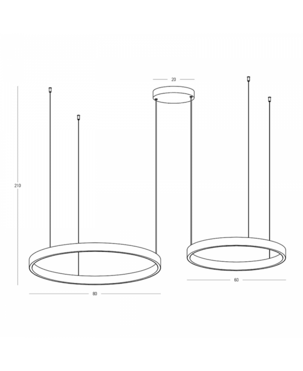Z-25372/25373/25374 PENDANT LED LIGHT UP-DOWN 118W 3000K BLACK/NICKEL/COFFEE