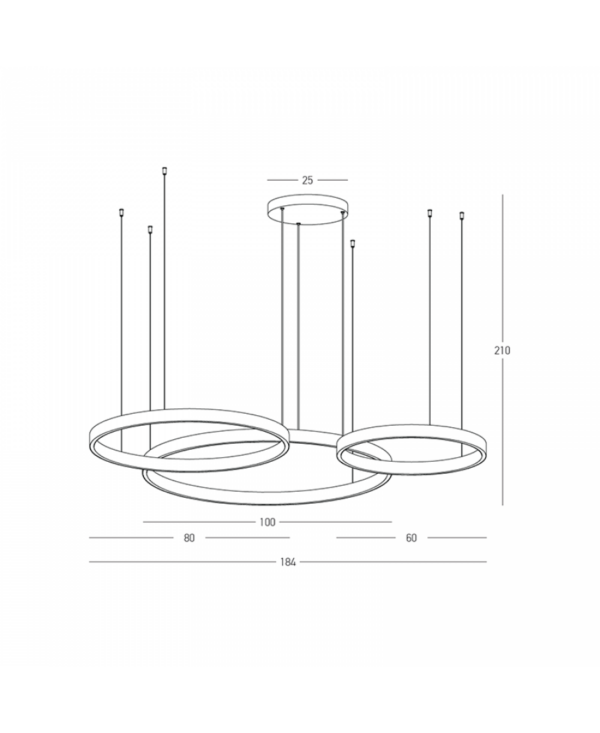 Z-25375 PENDANT LED LIGHT UP-DOWN 174W 3000K BLACK ALUMINIUM - ACRYLIC