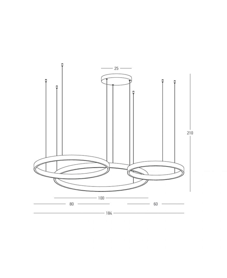 Z-25375 PENDANT LED LIGHT UP-DOWN 174W 3000K BLACK ALUMINIUM - ACRYLIC