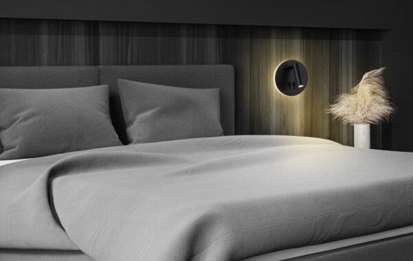 EU - מנורת צמוד קיר קריאה עגולה 3W+6W IP20 אור חם