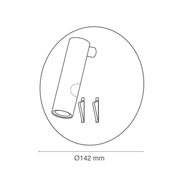 EU - מנורת צמוד קיר קריאה עגולה 3W+6W IP20 אור חם