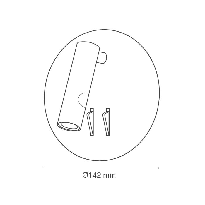 EU - מנורת צמוד קיר קריאה עגולה 3W+6W IP20 אור חם