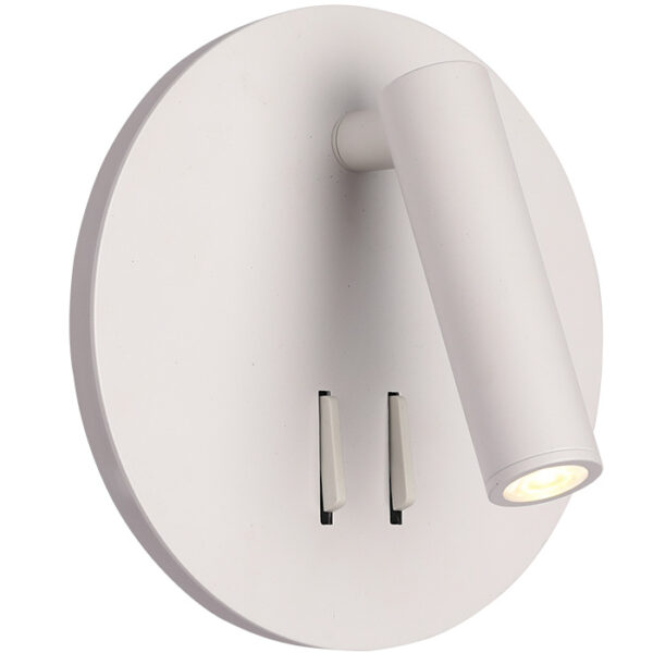 EU - מנורת צמוד קיר קריאה עגולה 3W+6W IP20 אור חם