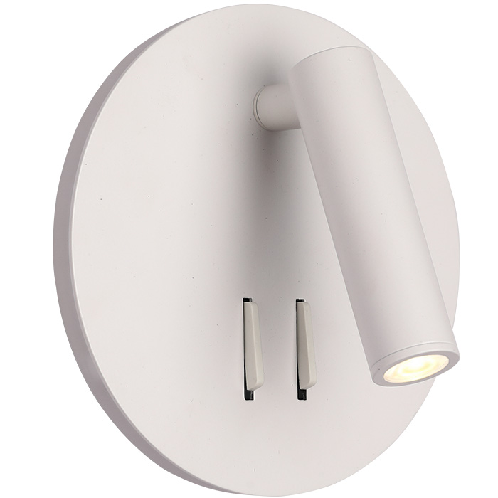 EU - מנורת צמוד קיר קריאה עגולה 3W+6W IP20 אור חם