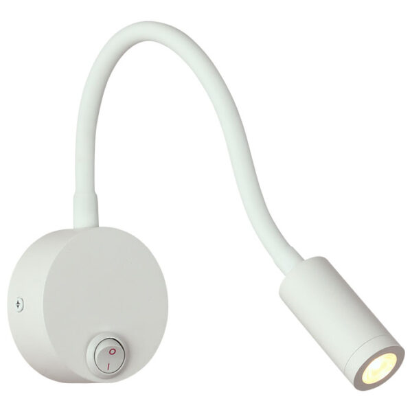 EU - צמוד קיר מתכוונן סדרת POINTER זרוע גמישה לחצן הפעלה 3000K 3W