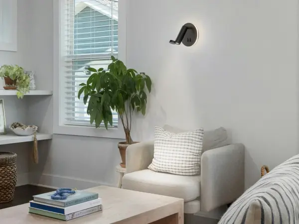 EU - מנורת צמוד קיר קריאה עגולה 3W+6W IP20 אור חם